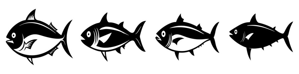 albacore tuna icon, albacore tuna silhouette vector illustration-simple silhouette illustration of albacore tuna, perfect for albacore tuna logos and icons