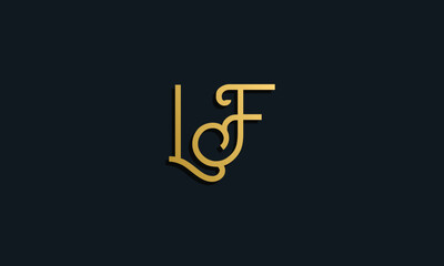 Luxury fashion initial letter LF logo.