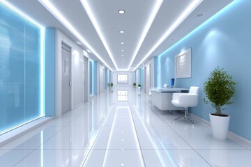 A professional cleaning crew disinfecting an office space