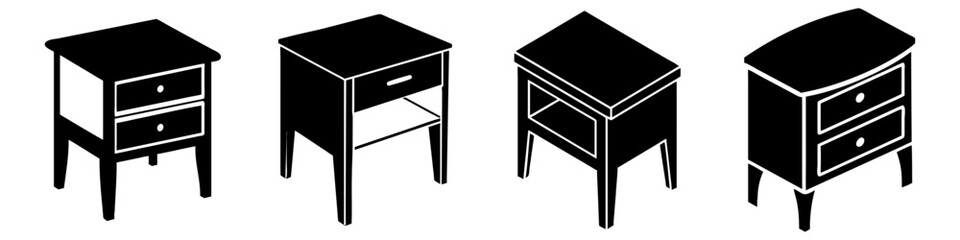 side table icon, side table silhouette vector illustration-simple silhouette illustration of side table, perfect for side table logos and icons