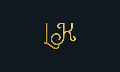 Luxury fashion initial letter LK logo.