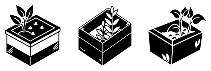 planter box icon, planter box silhouette vector illustration-simple silhouette illustration of planter box, perfect for planter box logos and icons