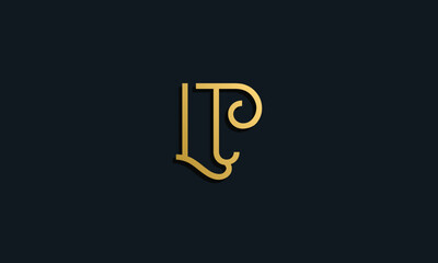 Luxury fashion initial letter LT logo.