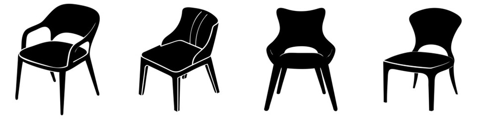 dining chair icon, dining chair silhouette vector illustration-simple silhouette illustration of dining chair, perfect for dining chair logos and icons