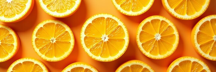 Oranges cut into slices isolated for product packaging, summertime, tropical