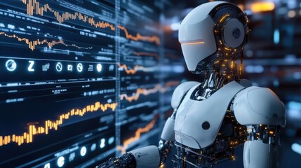 Fototapeta premium AI Bot Cryptocurrency Market Data