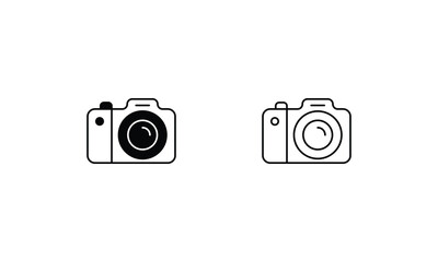 Camera  icons set vector stock illustration