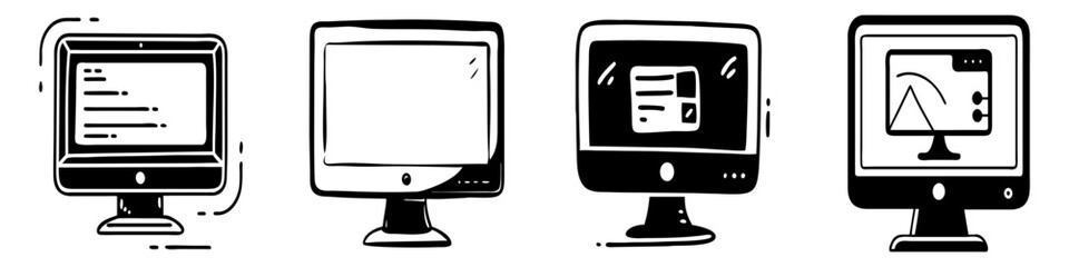 monitor screen icon, monitor screen silhouette vector illustration-simple silhouette illustration of monitor screen, perfect for monitor screen logos and icons
