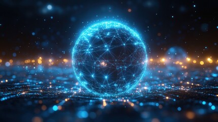 Digital Network Security and Protection Concept in Cyberpunk Style