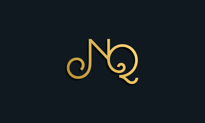Luxury fashion initial letter NQ logo.