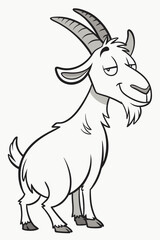An unusual interpretation of the classic image of a goat with a pronounced personality and style
