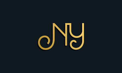 Luxury fashion initial letter NY logo.
