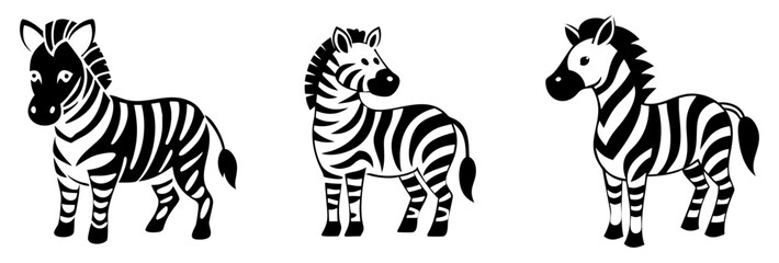 zebra icon, zebra silhouette vector illustration-simple silhouette illustration of zebra, perfect for zebra logos and icons