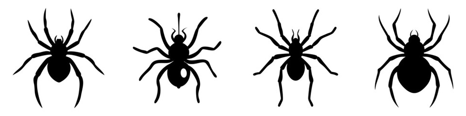 spider icon, spider silhouette vector illustration-simple silhouette illustration of spider, perfect for spider logos and icons