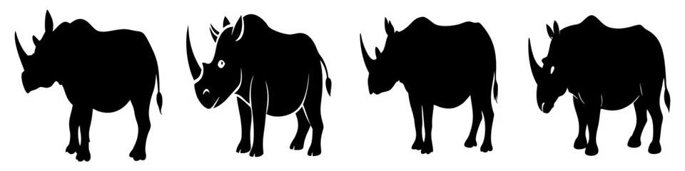 rhino icon, rhino silhouette vector illustration-simple silhouette illustration of rhino, perfect for rhino logos and icons