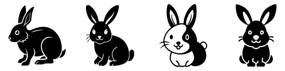 rabbit icon, rabbit silhouette vector illustration-simple silhouette illustration of rabbit, perfect for rabbit logos and icons