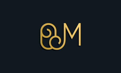 Luxury fashion initial letter OM logo.