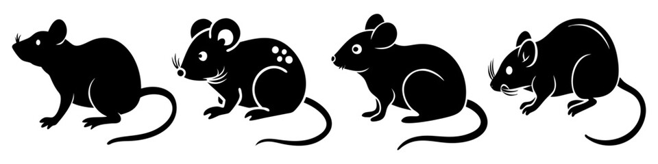 mouse icon, mouse silhouette vector illustration-simple silhouette illustration of mouse, perfect for mouse logos and icons
