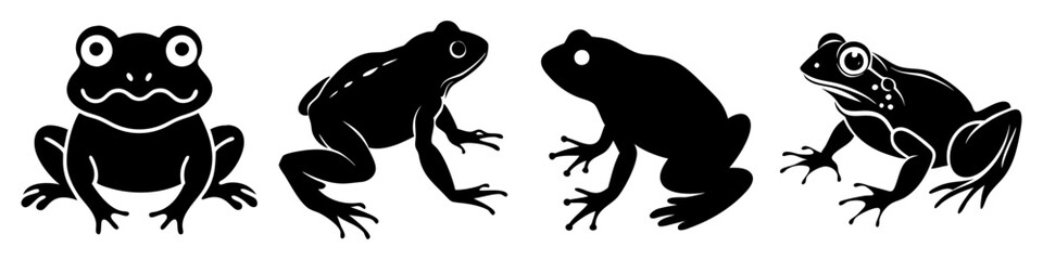 frog icon, frog silhouette vector illustration-simple silhouette illustration of frog, perfect for frog logos and icons