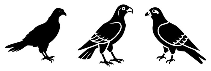 Fototapeta premium falcon icon, falcon silhouette vector illustration-simple silhouette illustration of falcon, perfect for falcon logos and icons