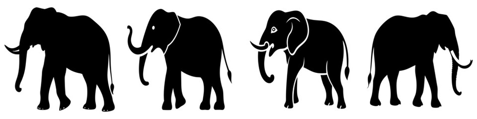 elephant icon, elephant silhouette vector illustration-simple silhouette illustration of elephant, perfect for elephant logos and icons