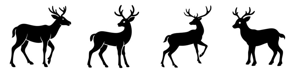 deer icon, deer silhouette vector illustration-simple silhouette illustration of deer, perfect for deer logos and icons