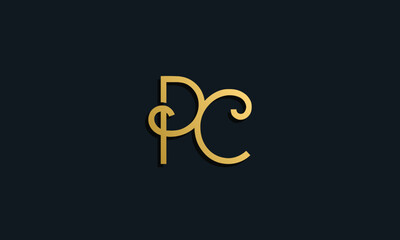Luxury fashion initial letter PC logo.