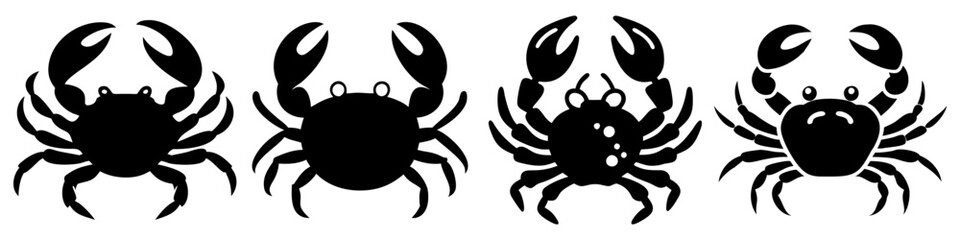 crab icon, crab silhouette vector illustration-simple silhouette illustration of crab, perfect for crab logos and icons