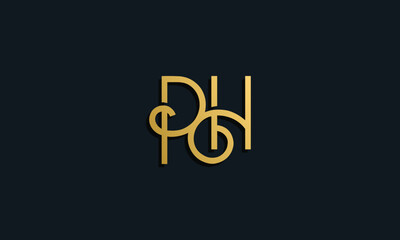 Luxury fashion initial letter PH logo.
