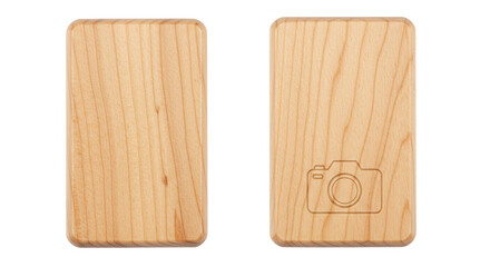 Isolated Wooden Business Card Mockup