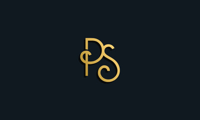 Luxury fashion initial letter PS logo.