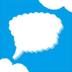 ちぎり絵のようにジワジワ滲んだラフなアウトラインの白い雲のようなフキダシ・フレームシリーズ。セリフや名札（ネーム）やワッペンに。ベクター素