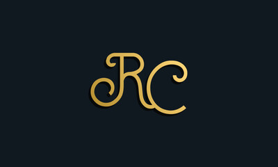 Luxury fashion initial letter RC logo.