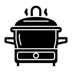 Silhouette of Electric Food Steamer – Vector Icon for Kitchen Design