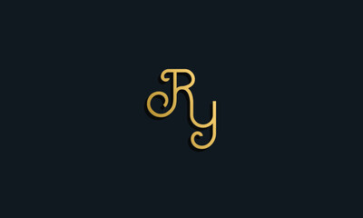 Luxury fashion initial letter RY logo.
