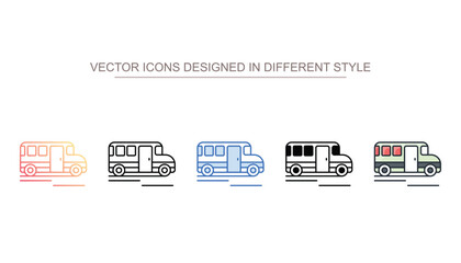 School Bus icon design with white background stock illustration