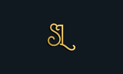 Luxury fashion initial letter SL logo.