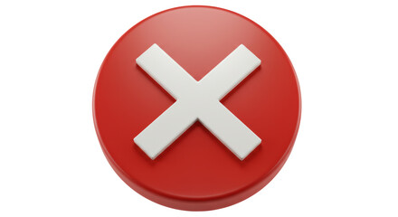 Isolated Red Circle with White X Mark