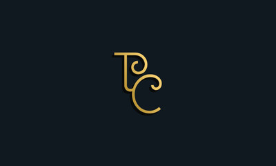 Luxury fashion initial letter TC logo.