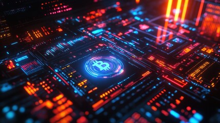 Obraz premium Cyberpunk Crypto Trading Interface