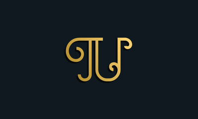 Luxury fashion initial letter TU logo.