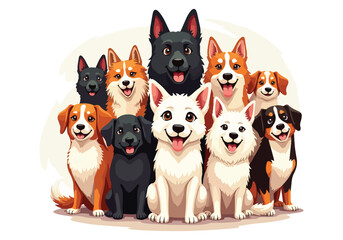 Obraz premium Vector Designs for National Rescue Dog Day - Heartwarming, Inspirational, and Adoption-Themed Illustrations of Rescue Dogs, Shelters, and Animal Love for Social Media and Campaigns