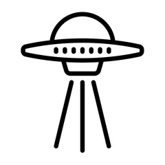 ufo outline icon. ufo black line illustration.