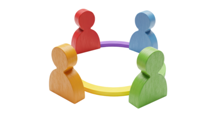 Isolated Teamwork Circle