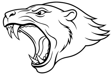 simple a Roaring Vectors line art illustration
