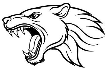 simple a Roaring Vectors line art illustration