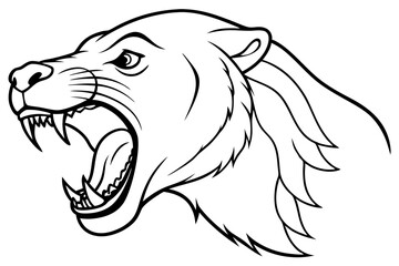 simple a Roaring Vectors line art illustration