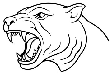 simple a Roaring Vectors line art illustration