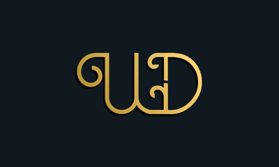 Luxury fashion initial letter WD logo.