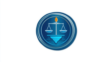 Legal symbol featuring scales of justice and flame, representing balance and integrity in law. This emblem conveys sense of trust and professionalism in legal matters